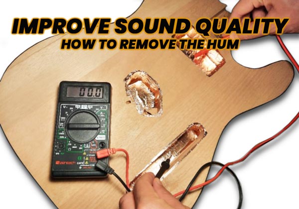 Building a guitar - installing copper tape to remove EMI